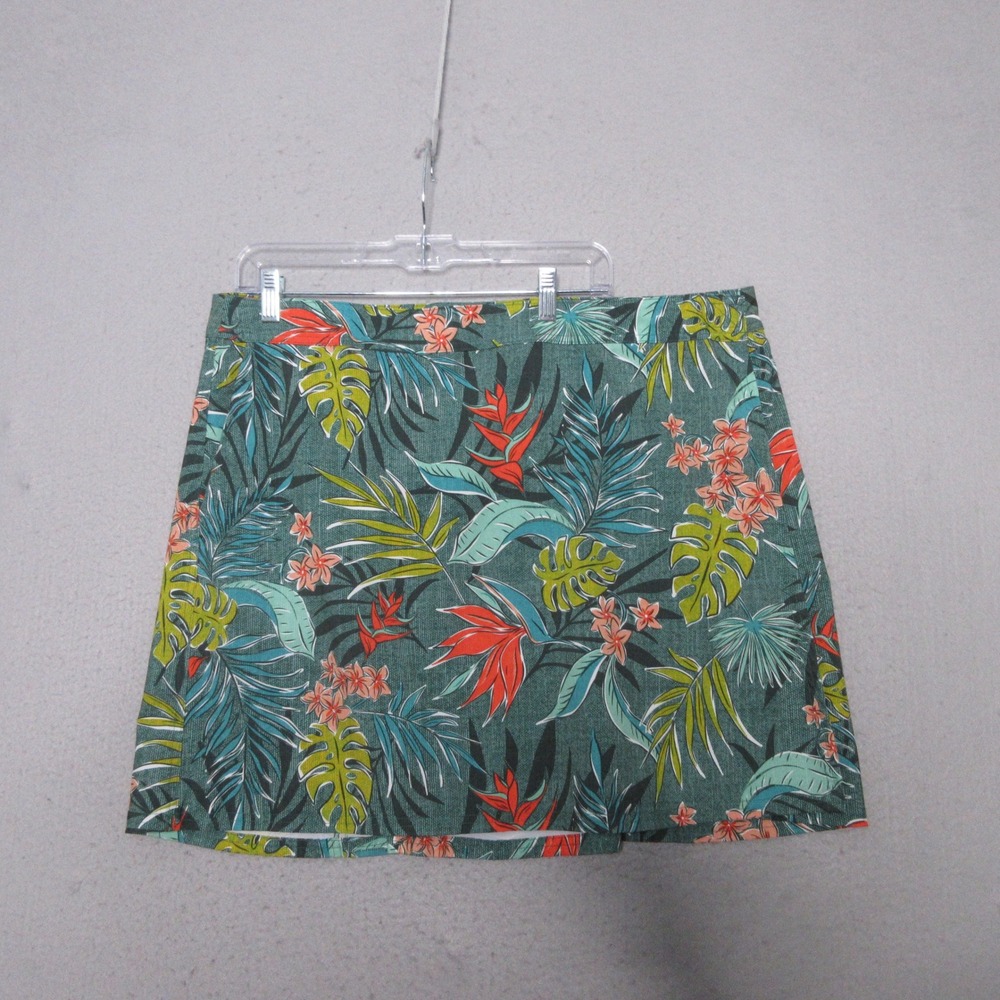 RipSkirt‎ Hawaii Skirt XXL Green Tropical Floral Wrap Mini Beach Resort Vacation